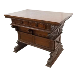 19th Century Italian Country Renaissance Revival Table Desk
