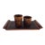 Late 20th Century Japanese Suriurushi Lacquered Wood Tray and Cups Set, Hand Carved Modernist Design 13.5" For Sale - Image 5 of 12