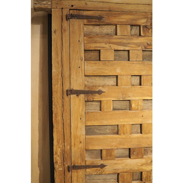 18th Century Spanish Paneled Pine and Walnut Door With Frame For Sale - Image 17 of 18