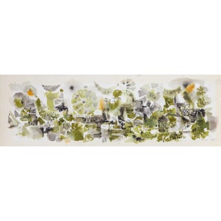 Green Abstract, Patience Haley Watercolor on Paper, Signed and Dated Lower Right For Sale