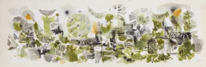 Green Abstract, Patience Haley Watercolor on Paper, Signed and Dated Lower Right