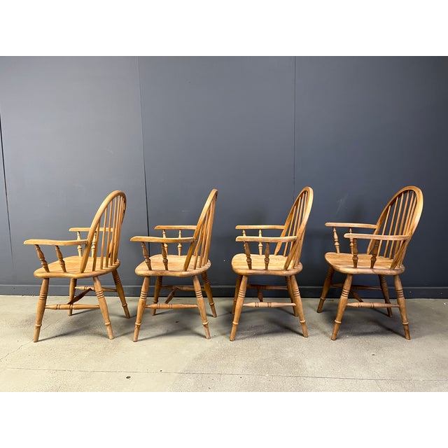 English Windsor Style Dining Chairs, 1960s, Set of 4 For Sale - Image 9 of 13