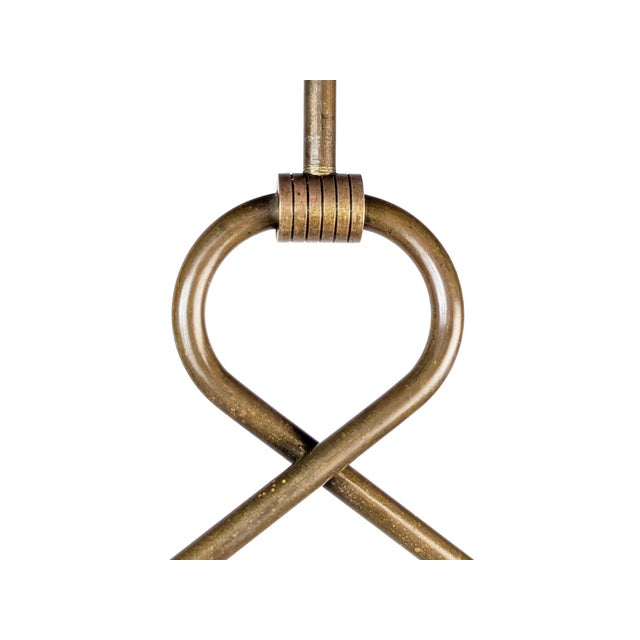 Brass and Clear Murano Glass Pendant Light attributed to Barovier & Toso For Sale - Image 3 of 13