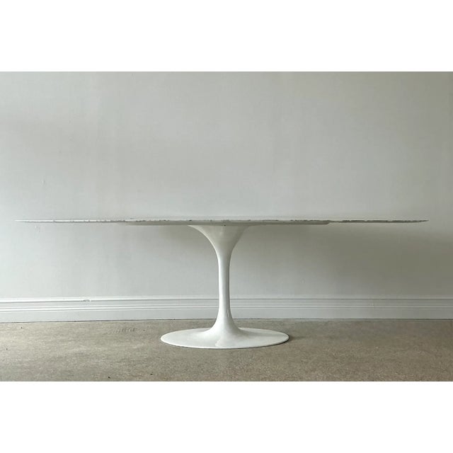 Metal Vintage Marble Tulip Dining Table After Saarinen For Sale - Image 7 of 12