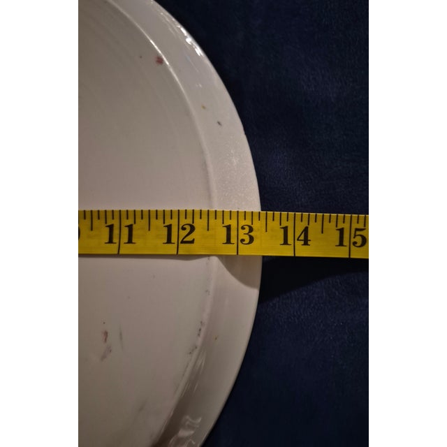 Folk Art Vintage Hand-Painted SMF Schramberg "Bosporus" Majolica Cake Platter For Sale - Image 3 of 3