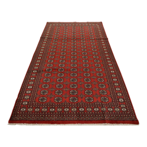 Bokhara Rug 6’5” X 10′ Red Wool Tribal Hand-Knotted Oriental Carpet