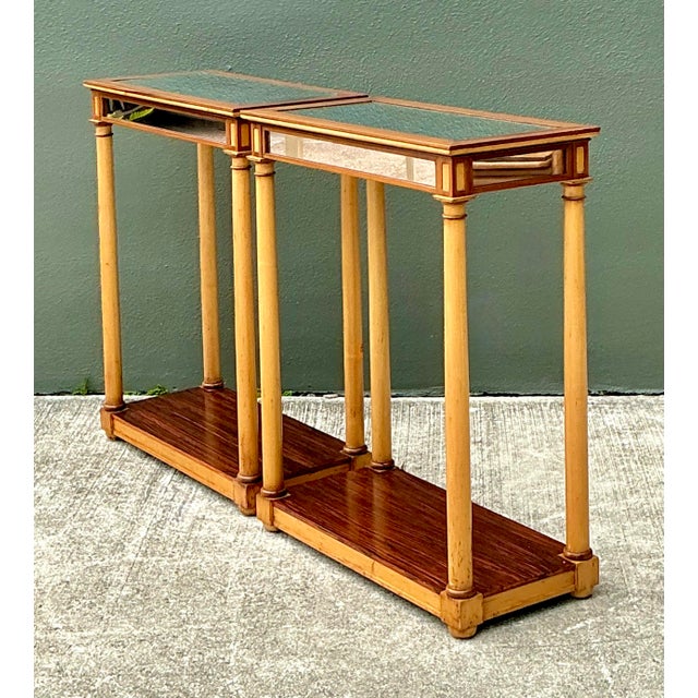 Vintage Inset Mirror Aide Tables - A Pair For Sale - Image 4 of 12