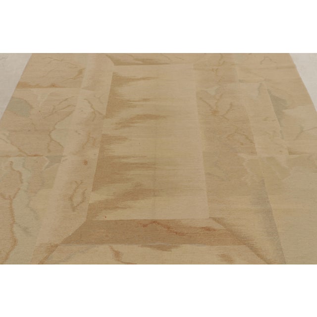 Rug & Kilim 1950s Vintage Art Deco Kilim Rug in Beige, Brown, Grey & Blue by Rug & Kilim For Sale - Image 4 of 9