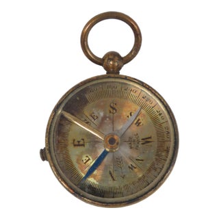 Metal Pocket Compass Made in France Early 20th Century Boussole 4490b For Sale