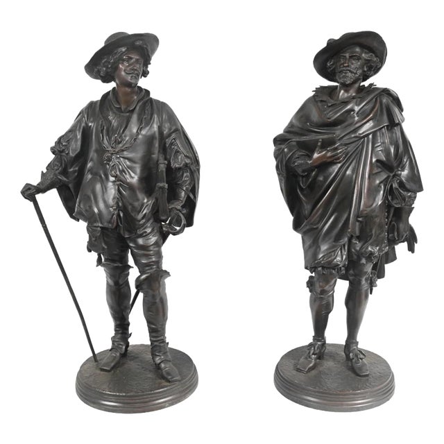 Bronze Statues Rubens and Van Dyck by Jean Jules Salmson, Set of 2 For Sale