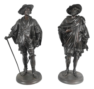 Bronze Statues Rubens and Van Dyck by Jean Jules Salmson, Set of 2