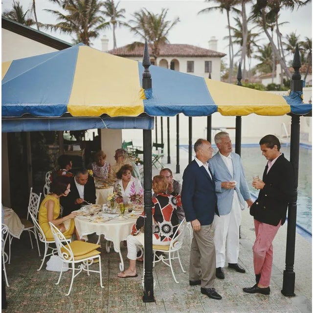 Slim Aarons, Palm Beach Party, 1964 / 2020s, Limited Edition Estate Stamped Photographic Print For Sale