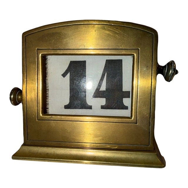 Antique Austrian Brass Perpetual Desk Calendar For Sale