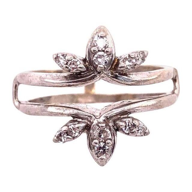 14 Karat White Gold Interlocking Engagement Ring Guard For Sale - Image 9 of 9