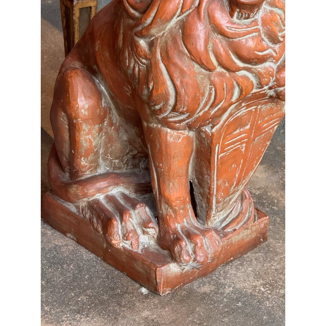 Mid 20th Century Vintage English Terracotta Lion For Sale - Image 5 of 8
