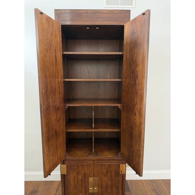 1970s Henredon “Scene One” Campaign Style Oak Armoires For Sale - Image 13 of 18