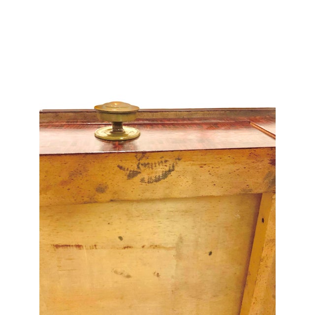 Late 20th Century Side Table One Drawer Mahogany Wood With Spindle Leg and Brass Handle For Sale - Image 10 of 11