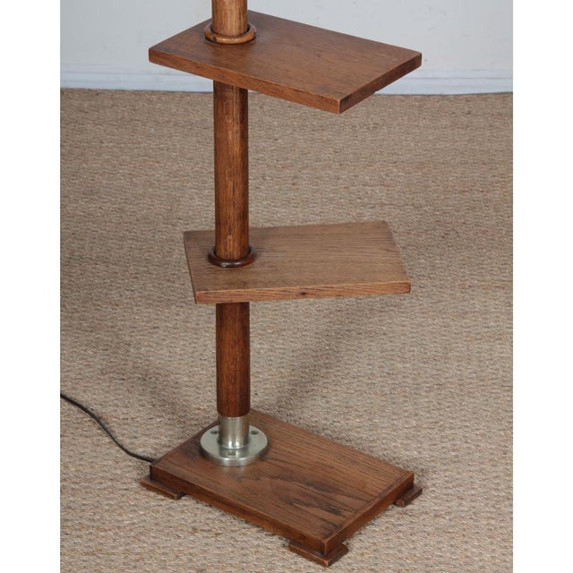 Vintage Floor Lamp in Oak, 1950s For Sale - Image 6 of 11