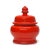 Mid-Century Modern Vintage Red Ceramic Lidded Container Curation - Group of 3 For Sale - Image 3 of 17