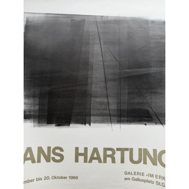 Black Vintage Exhibition Poster Galerie Erker by Hans Hartung, St. Gallen, 1966 For Sale - Image 8 of 9