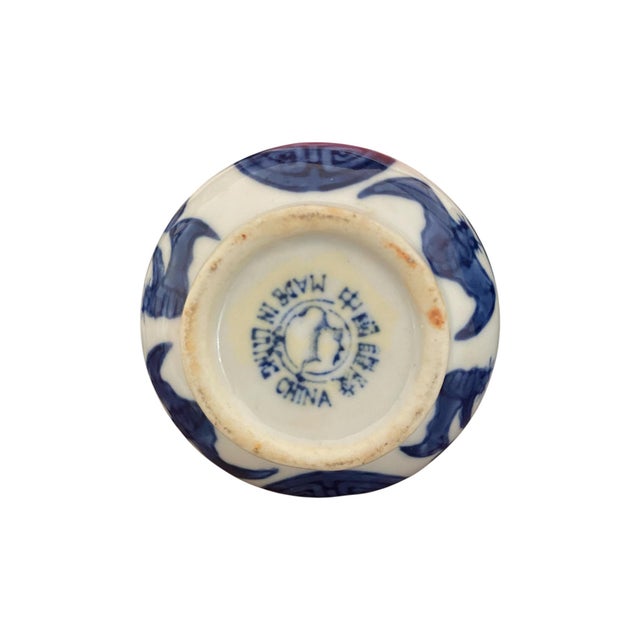Ceramic Chinoiserie Blue and White Vases, Set/4 For Sale - Image 7 of 7