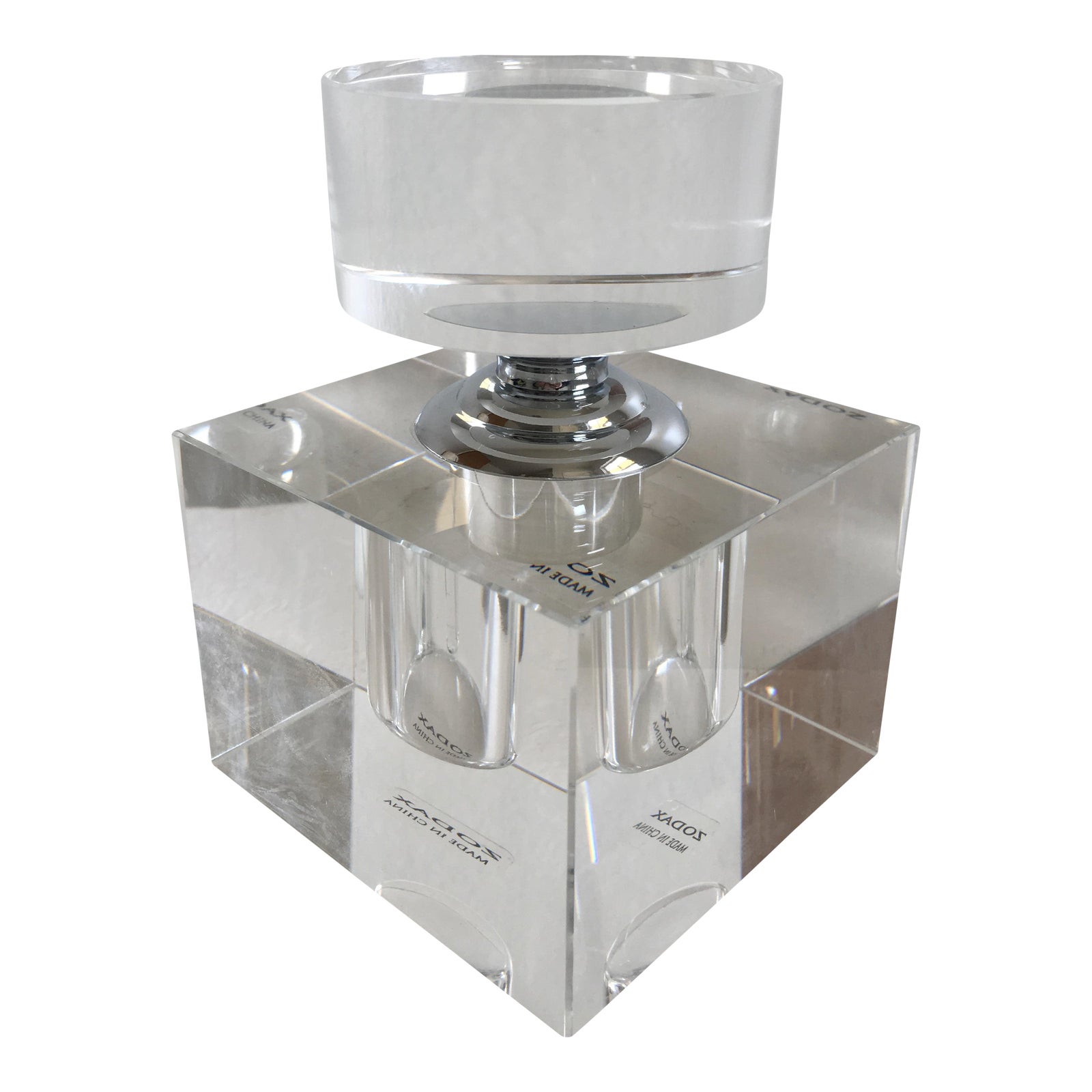 Modern Crystal Cube Perfume Bottle Chairish