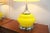 Chrome Pair of 1970's Lamps Yellow Glass and Chrome For Sale - Image 8 of 11