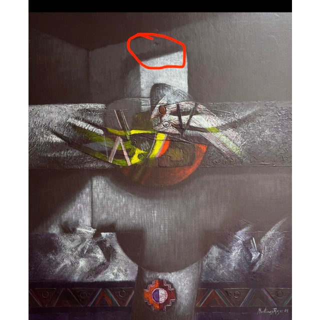 Black 1988 Martinez-Rojas Oil on Canvas - Framed For Sale - Image 8 of 9