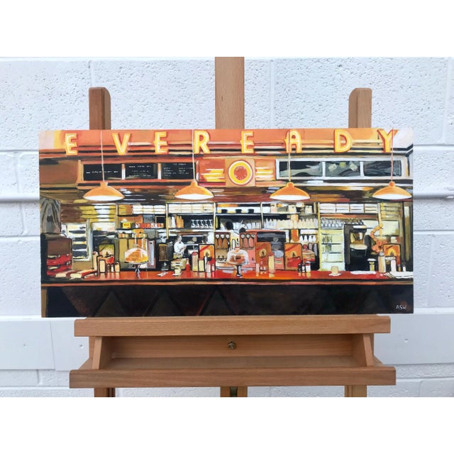 Contemporary American Diner Still Life Painting by Leading British Urban Landscape Artist For Sale - Image 3 of 13