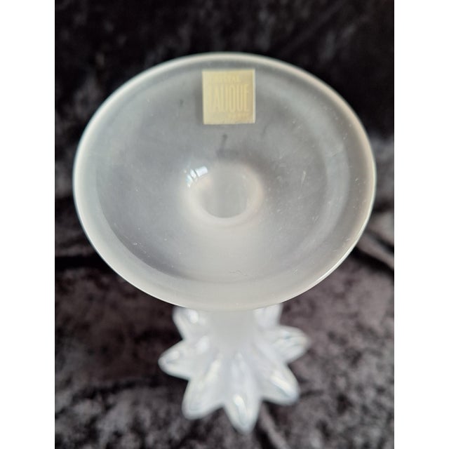 Soliflore Glass Vase Marie-Claude in Frosted Crystal Glass by Lalique, 1970s For Sale - Image 3 of 7