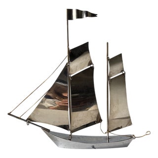 Stainless Steel Boat, 1980s For Sale