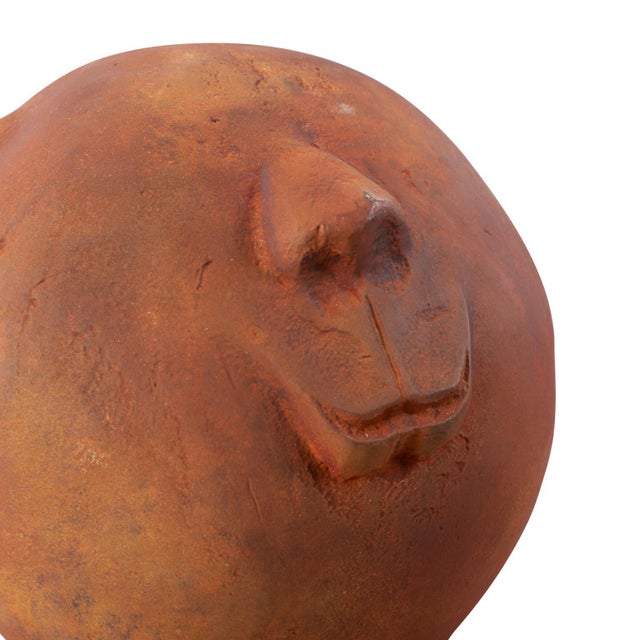 Mr. Wilfred Terra Cotta Sculpture on Aluminum Pillar For Sale In Chicago - Image 6 of 10