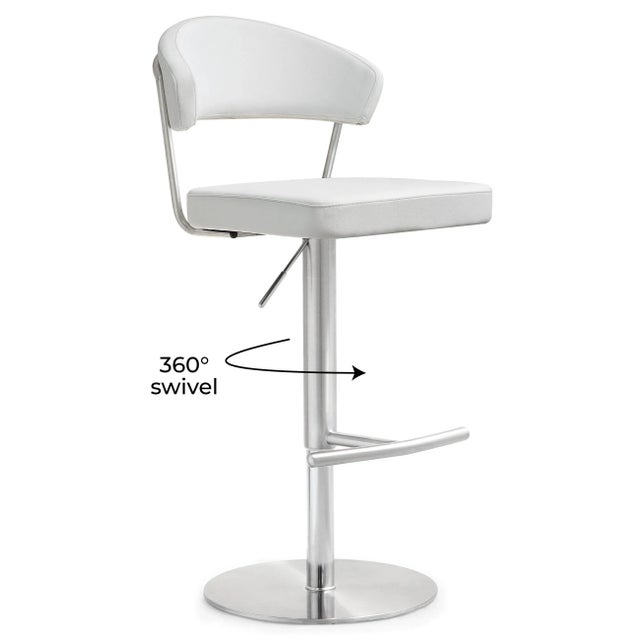 Cosmo White Steel Bar Stool For Sale - Image 10 of 12