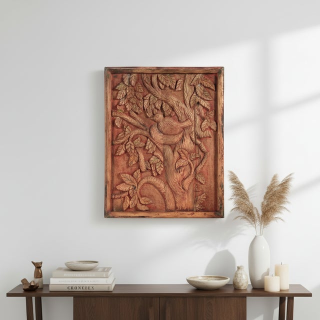 Dimensions: 23" W x 2" D x 30" H This piece is a vintage artwork and is handcrafted by artisans using basic hand tools....