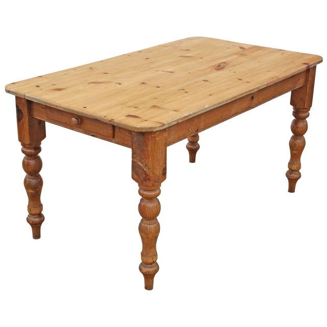 Antique Pine Kitchen Table, 1800s For Sale - Image 5 of 11