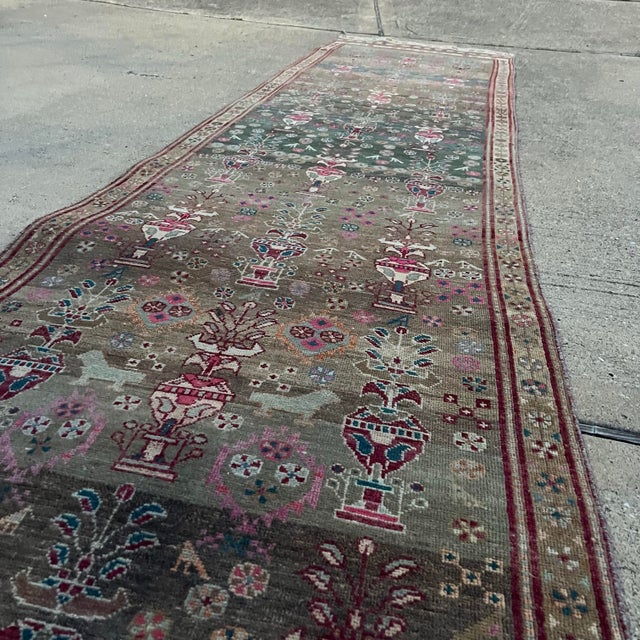 1950s Earthy Colors Persian Runner Rug For Sale - Image 4 of 9