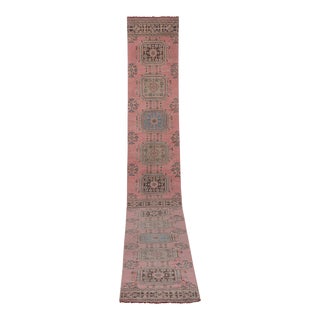 Vintage Muted Turkish Stair Runner Rug 2'6'' X 21'8'' For Sale