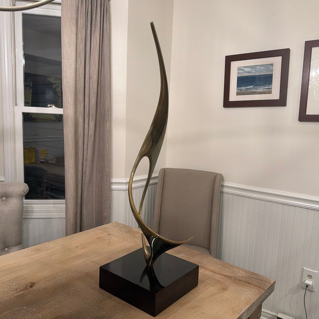 American 1990s Lou Pearson & Robbie Robins Gilded Bronze "Sails" Kinetic Sculpture - Ed. 13/36 For Sale - Image 3 of 12