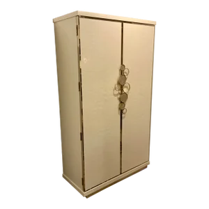 Caracole Modern Cream Lacquer Signature Metropolitan Skyscraper Armoire