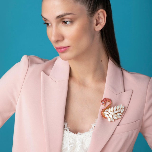 The Odette Pin embodies timeless elegance and sophistication, expertly handcrafted from exquisite semi-precious stones....