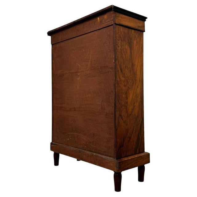 Metal 19th Century Victorian English Walnut Pier Cabinet Vitrine For Sale - Image 7 of 11