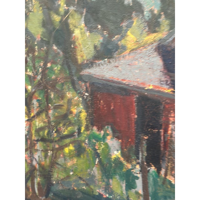 Original Swedish Oil on Panel – “Barn” by Svän Grandin – Signed – Vintage & Framed – 79 × 65 cm (31.1" × 25.6") A Swedish...