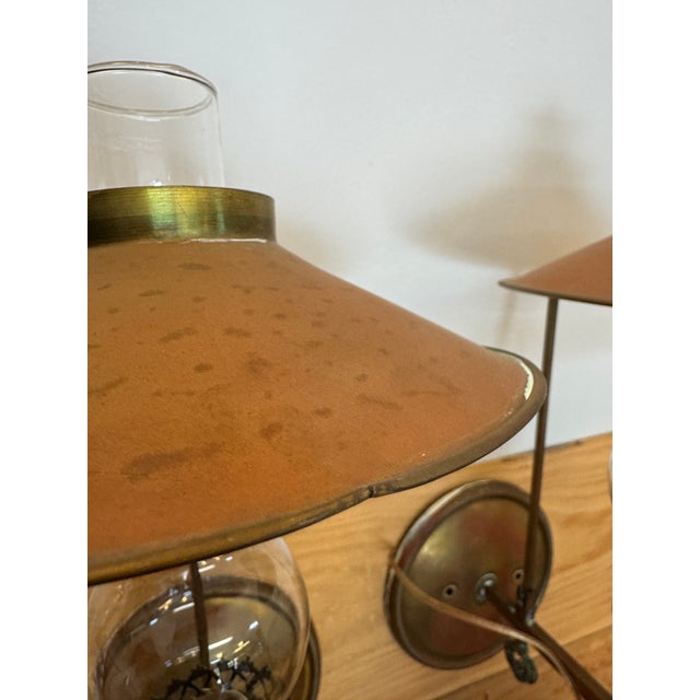 Copper Antique Copper & Brass Electrified Sconces - a Pair For Sale - Image 8 of 8
