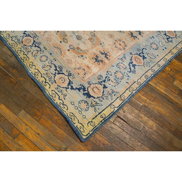 Early 20th Century 1920s Ivory Herati Tribal Antique Indian Agra Cotton Rug 4' X 6' Handknotted Carpet For Sale - Image 5 of 6