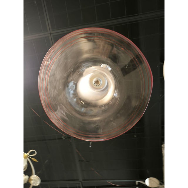 1970s Murano Suspension with Red Stripes, 1970s For Sale - Image 5 of 14