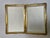 Vintage Florentine Footed Gilt Wood Box, hand painted gold and white with pink and blue dots, hinged. Scalloped design on...
