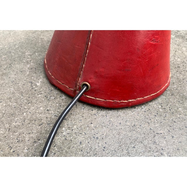 Jacques Adnet Mid-Century Leather Floor Lamp by Jacques Adnet for Valenti, Spain, 1960s For Sale - Image 4 of 18