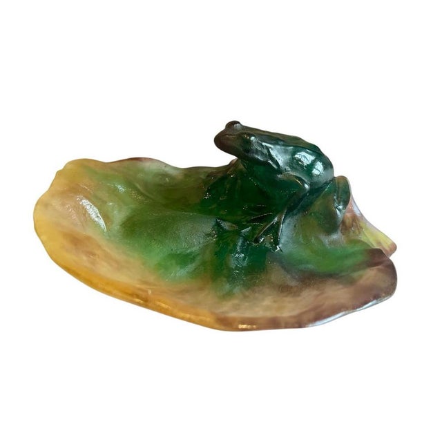 French Frog on a Water Lily Tray from Daum For Sale - Image 13 of 13