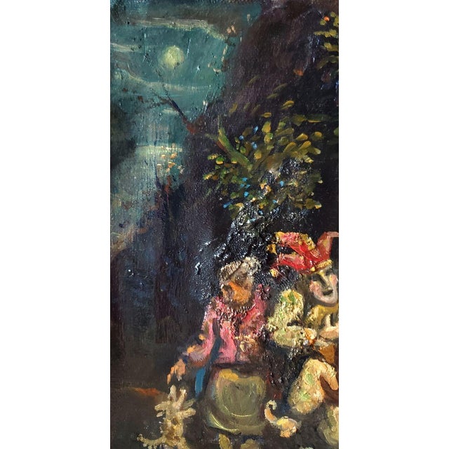 Textile Oil Painting Society in the Park Daniil Litvinov For Sale - Image 7 of 7