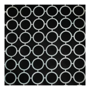 Free Spirit Designer Vicki Payne Aqua & Black Circles Geometric Rings Fabric Sample